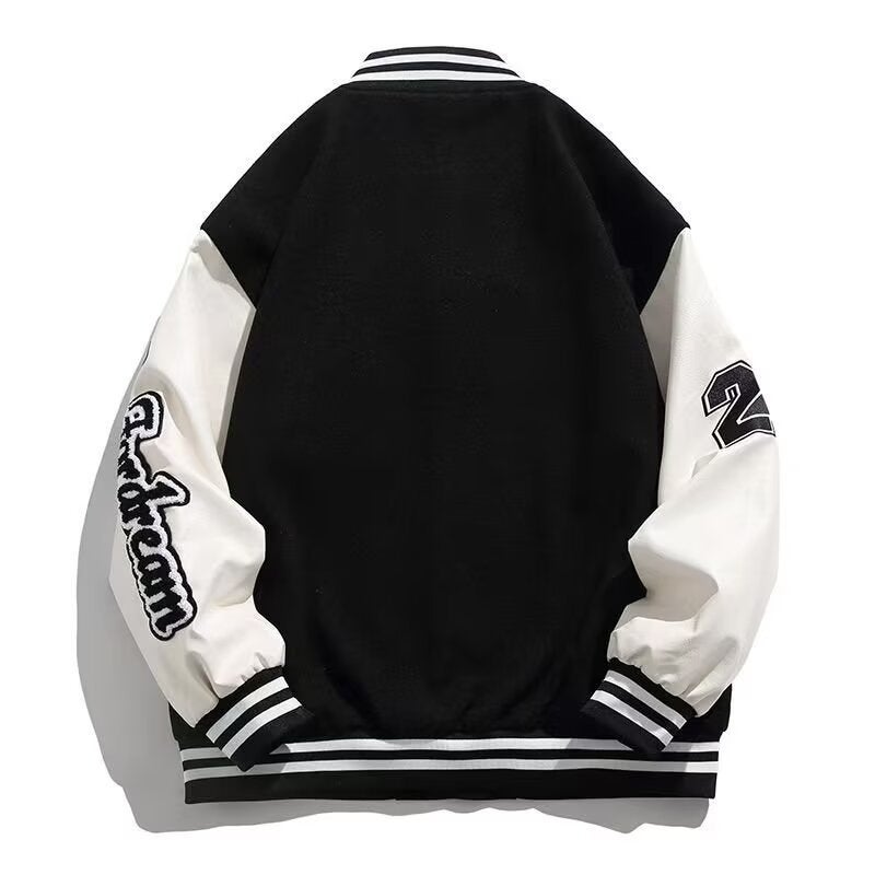 American-Style Trendy Baseball Jacket For Men And Women, , High-End Bf Print, Color-Blocking, Loose Casual Jacket - Image 3